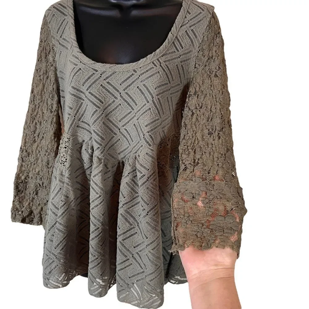 Free People Gracie Lace Crochet Babydoll…